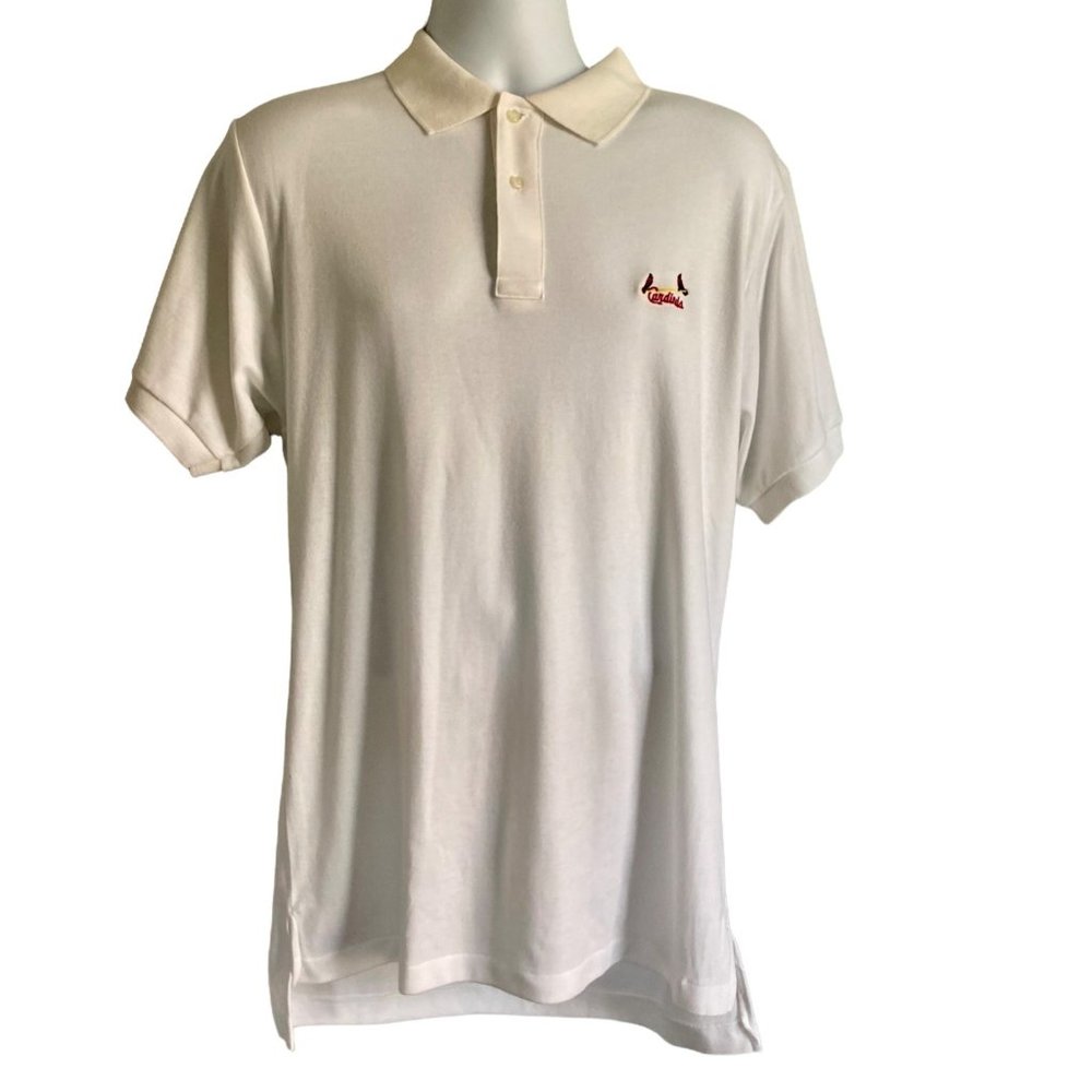 White St. Louis Cardinals Polo Shirt Mens XL